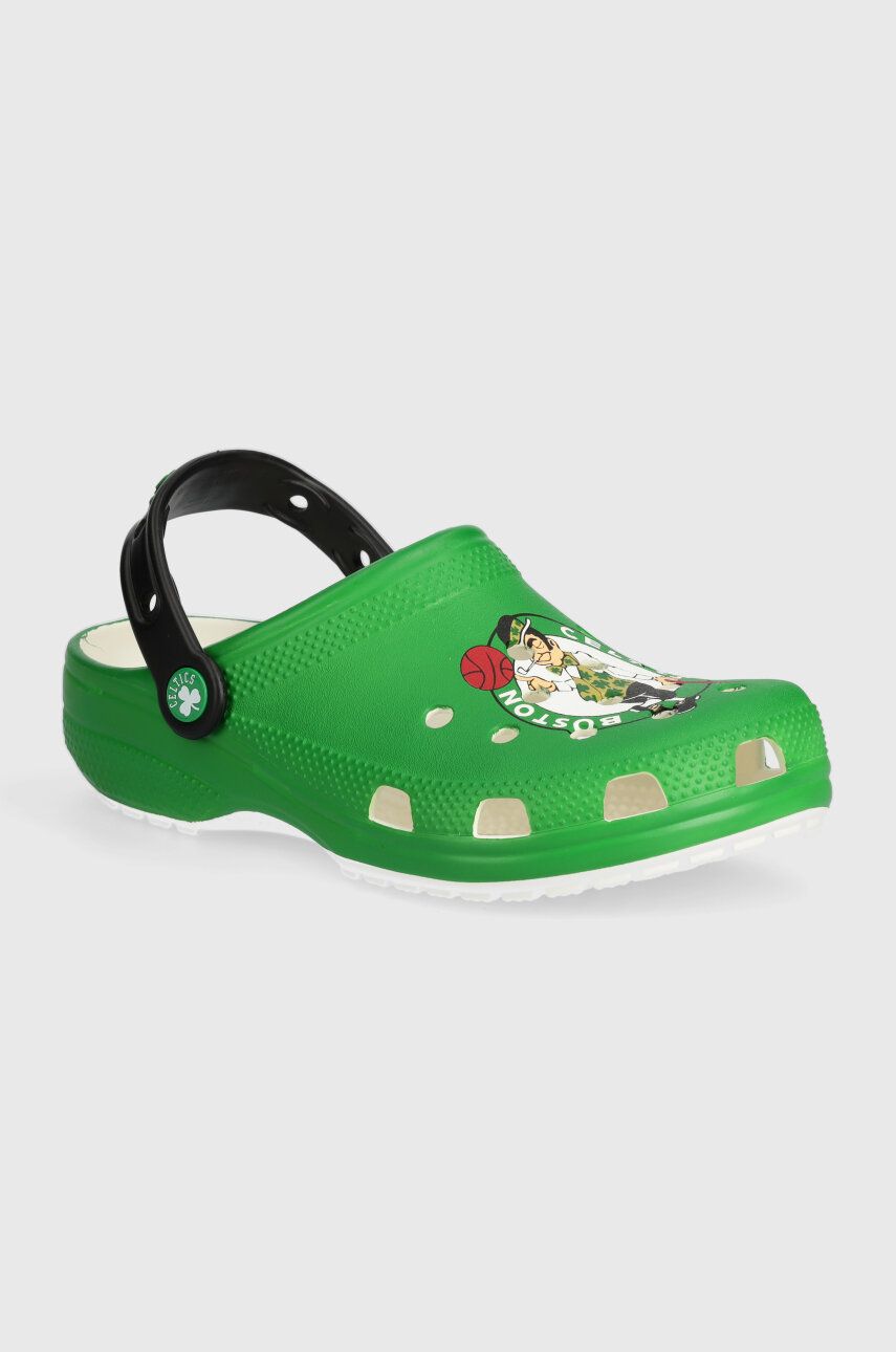 Crocs papuci Nba Boston Celtics Classic Clog femei, culoarea verde, 209442
