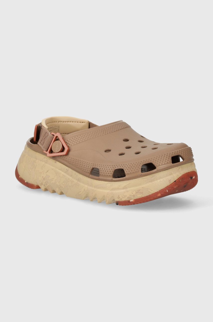 Crocs papuci Hiker High XCSP femei, culoarea maro, cu platforma, 209643.2Q9