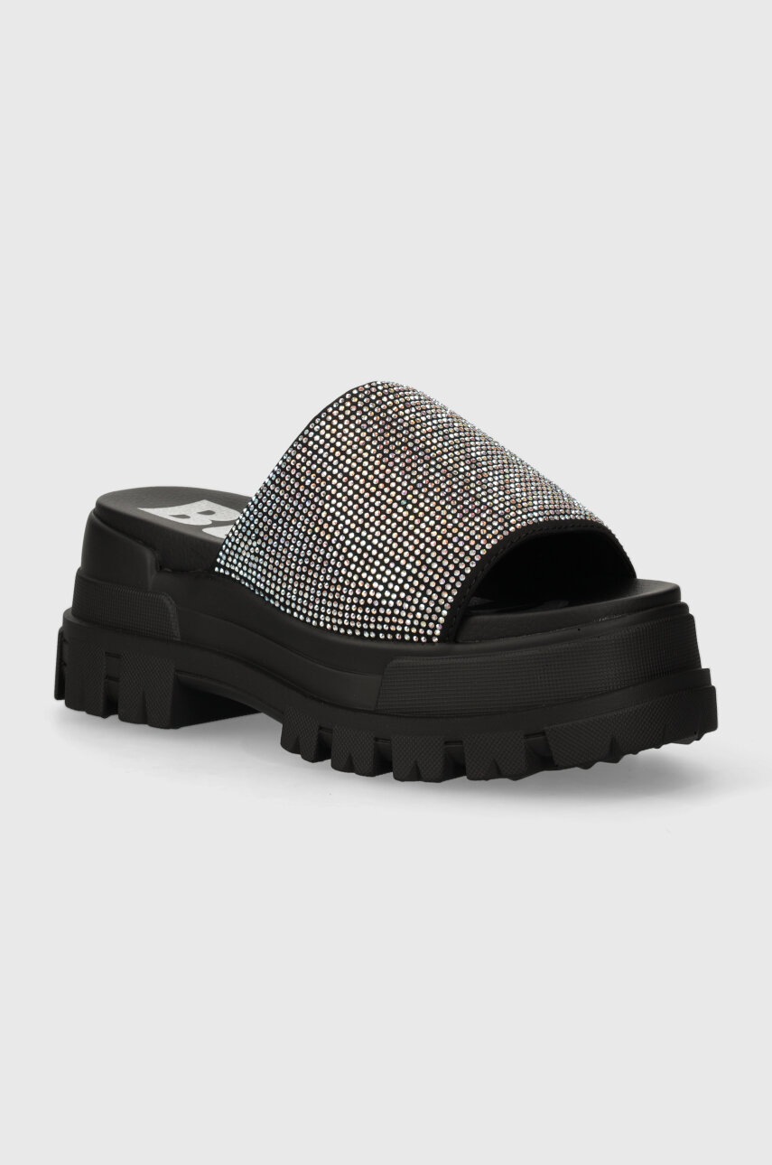 Buffalo papuci Aspha Slide Glam femei, culoarea negru, cu platforma, 1602211.BLM