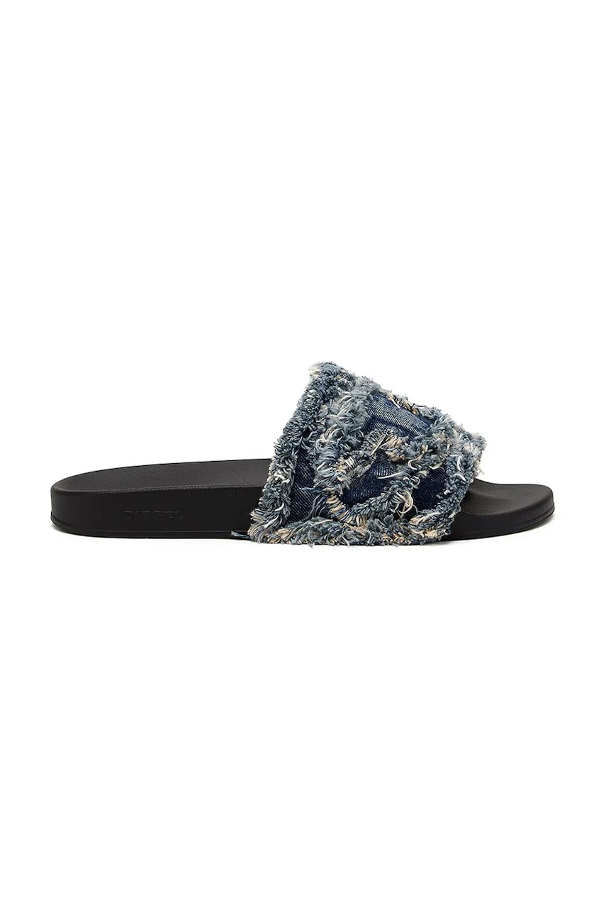 Diesel papuci Sa-Slide D Denim femei, culoarea albastru marin, Y03347-P5254-H4187 Diesel papuci Sa-Slide D Denim femei, culoarea albastru marin, Y03347-P5254-H4187
