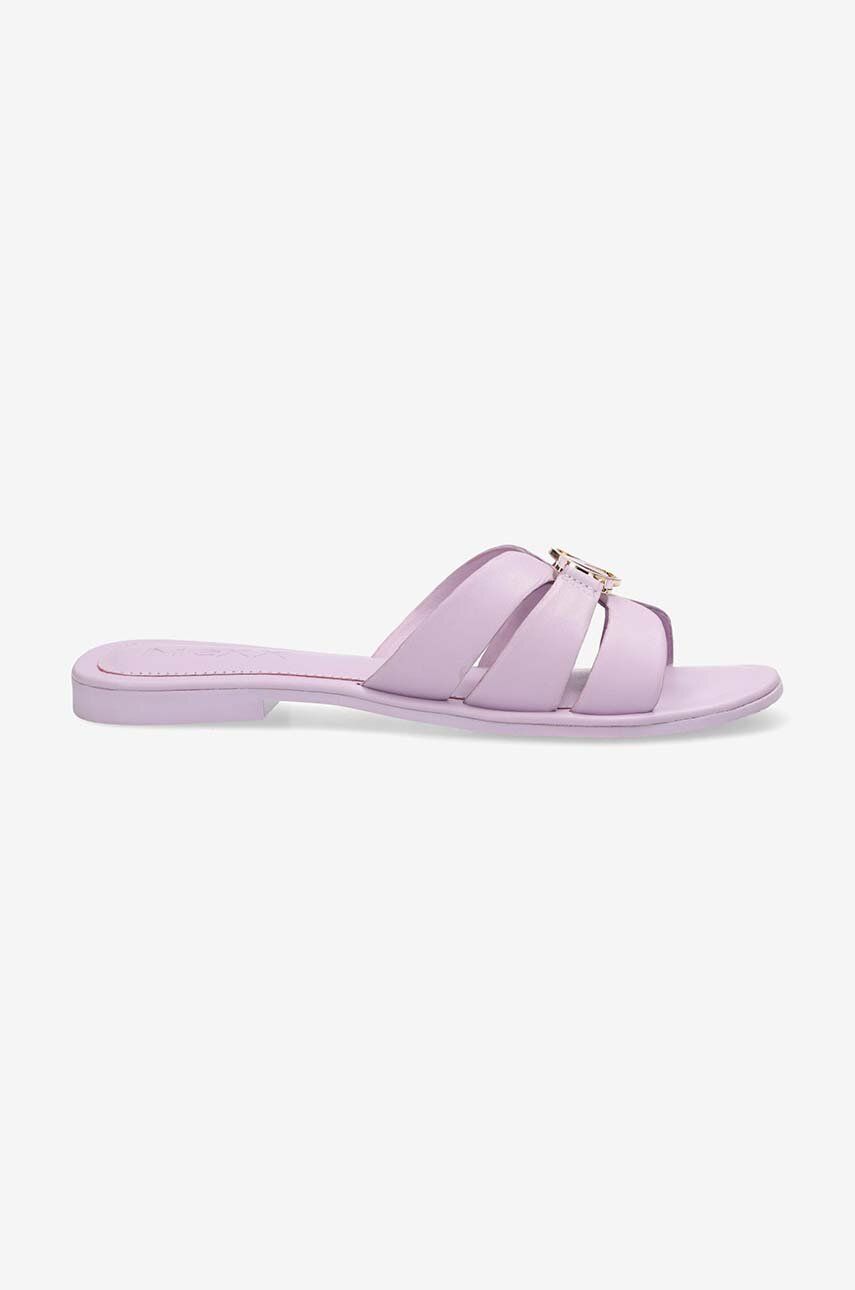 Mexx slapi de piele Nikki femei, culoarea violet, MICY1608441W