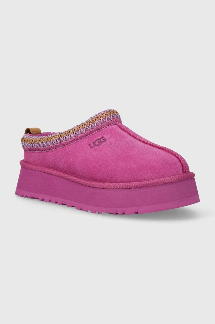 UGG papuci din piele intoarsa Tazz culoarea roz, 1122553