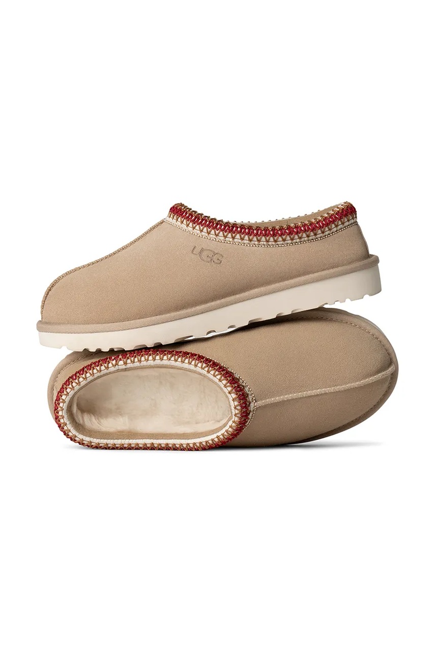 Замшеві тапочки UGG Tasman колір бежевий 5955 