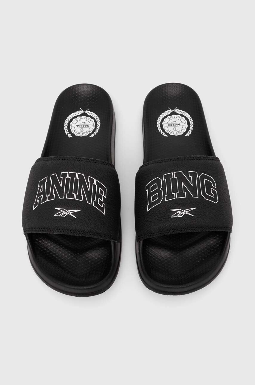 Reebok LTD slapi de piele Classic Slide femei, culoarea negru, RMIC002C99LEA0011001