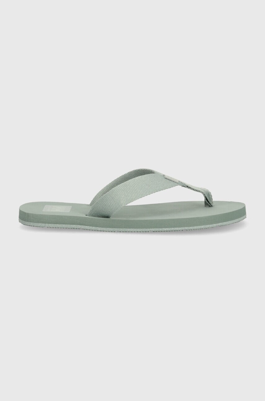 Helly Hansen șlapi LOGO SANDAL 2 femei, culoarea verde, cu toc plat 11957 Helly Hansen șlapi LOGO SANDAL 2 femei, culoarea verde, cu toc plat 11957