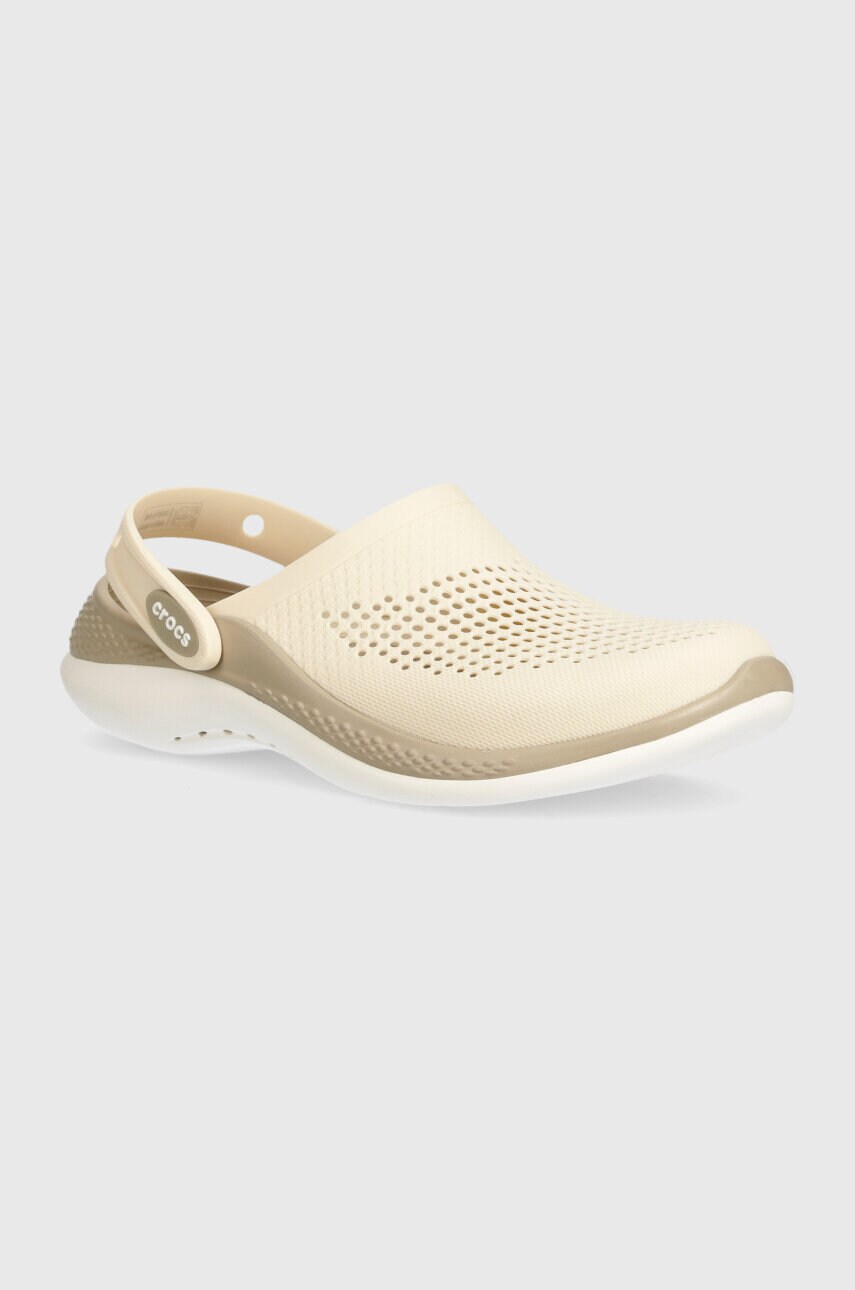 Crocs papuci LiteRide 360 Clog femei, culoarea bej, 206708