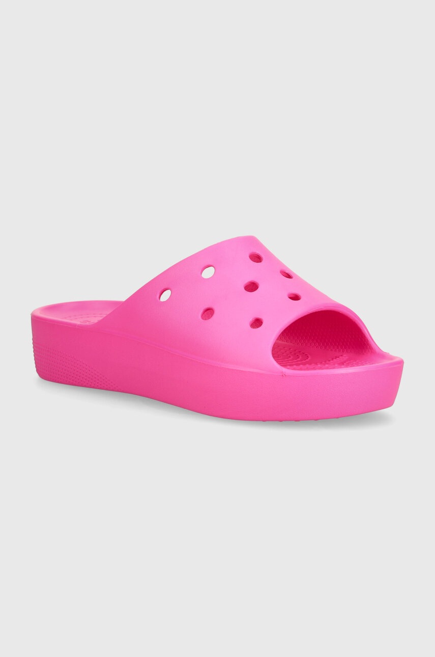 

Чехли Crocs Classic Platform Slide в розово с платформа 208180, Розов