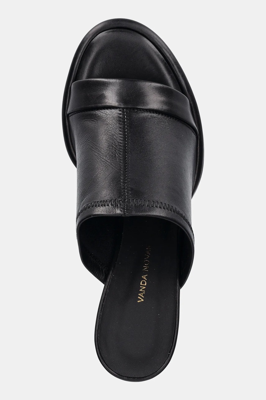 Δερμάτινες παντόφλες Vanda Novak Gaia γυναικείες, χρώμα: μαύρο φωτογραφία