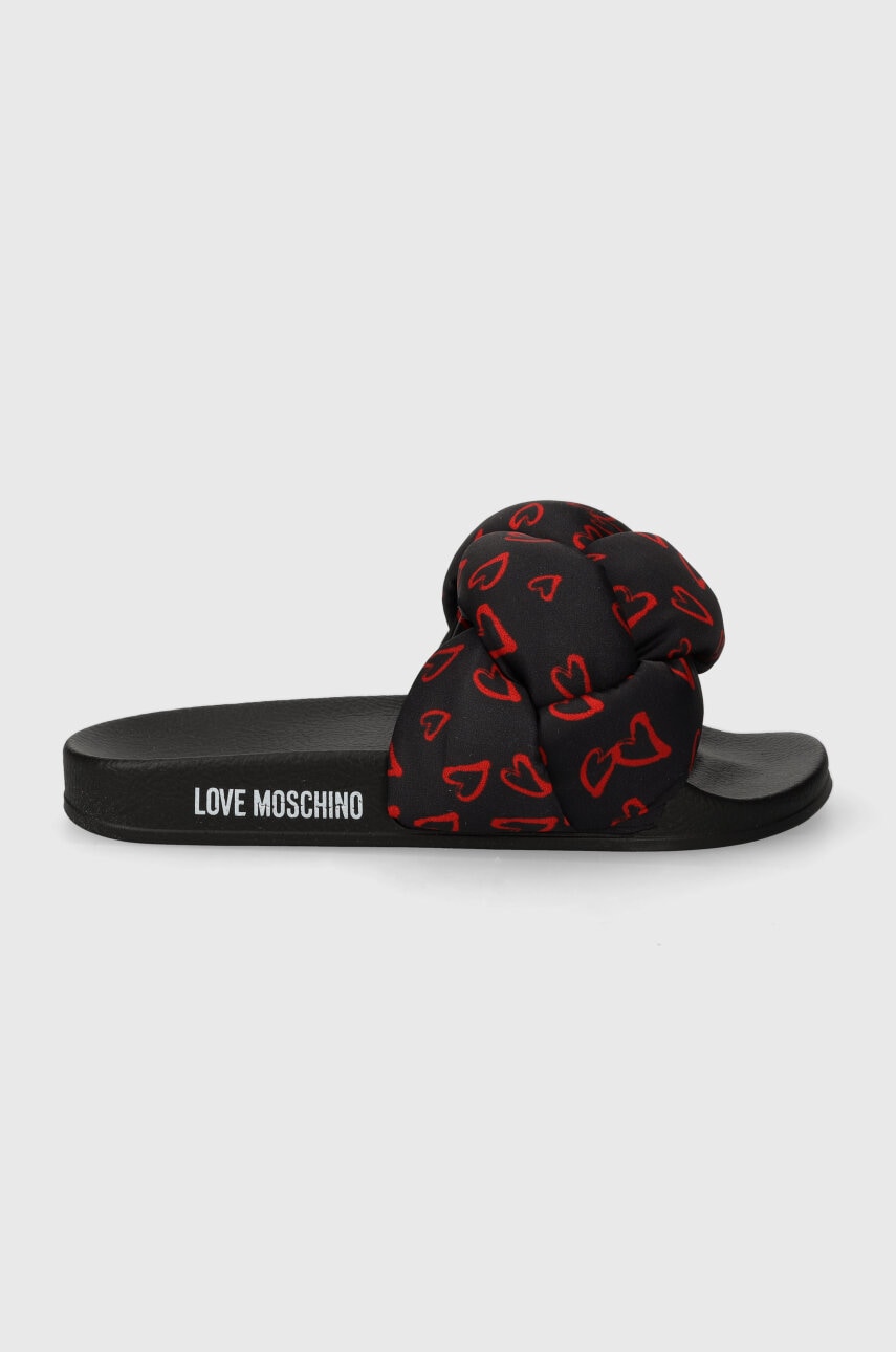 Love Moschino papuci femei, culoarea negru JA28312G0IIW100A