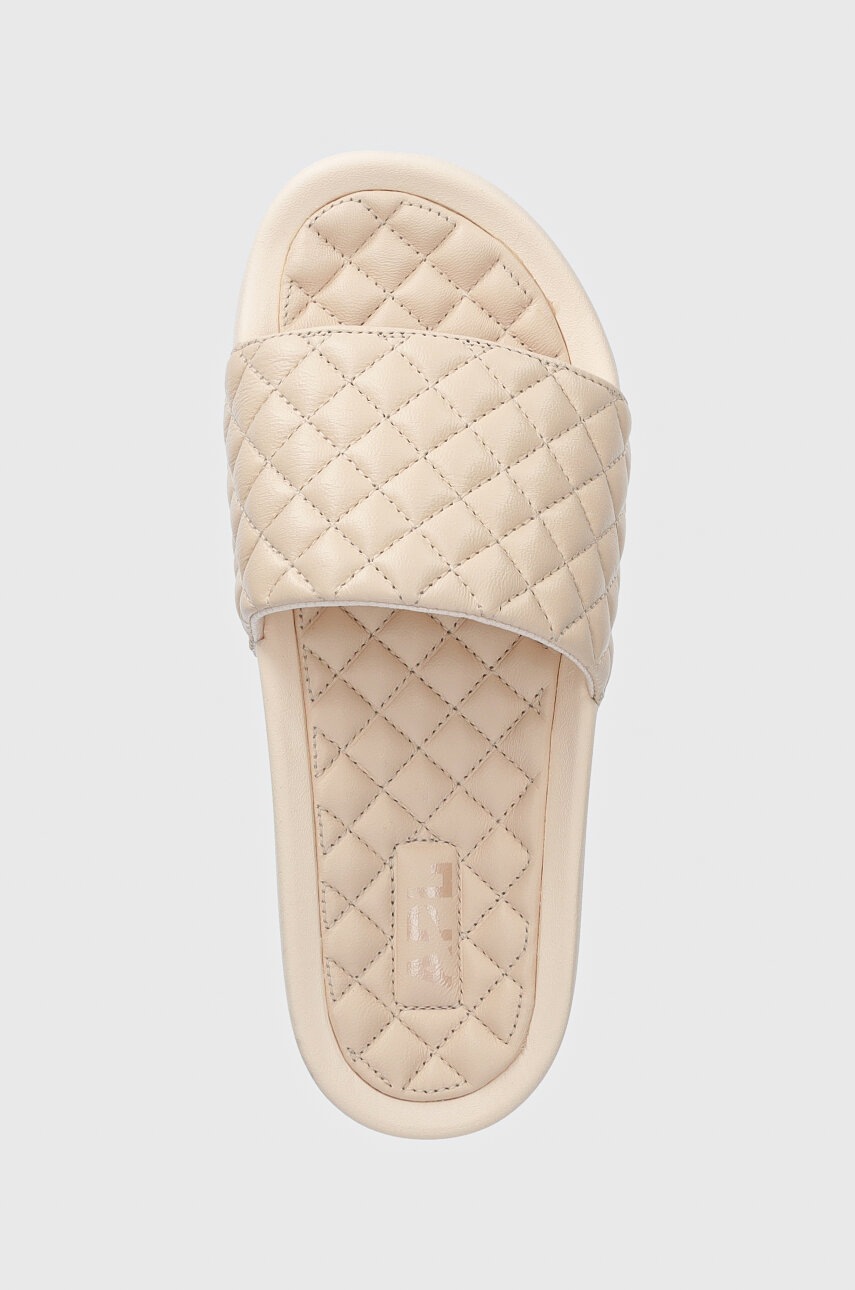 Δερμάτινες παντόφλες APL Athletic Propulsion Labs LUSSO SLIDE γυναικείες, χρώμα: μπεζ φωτογραφία