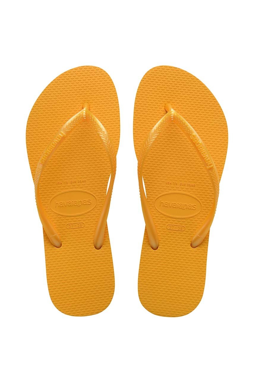 Havaianas slapi SLIM femei, culoarea portocaliu, cu toc plat, 4000030.1740