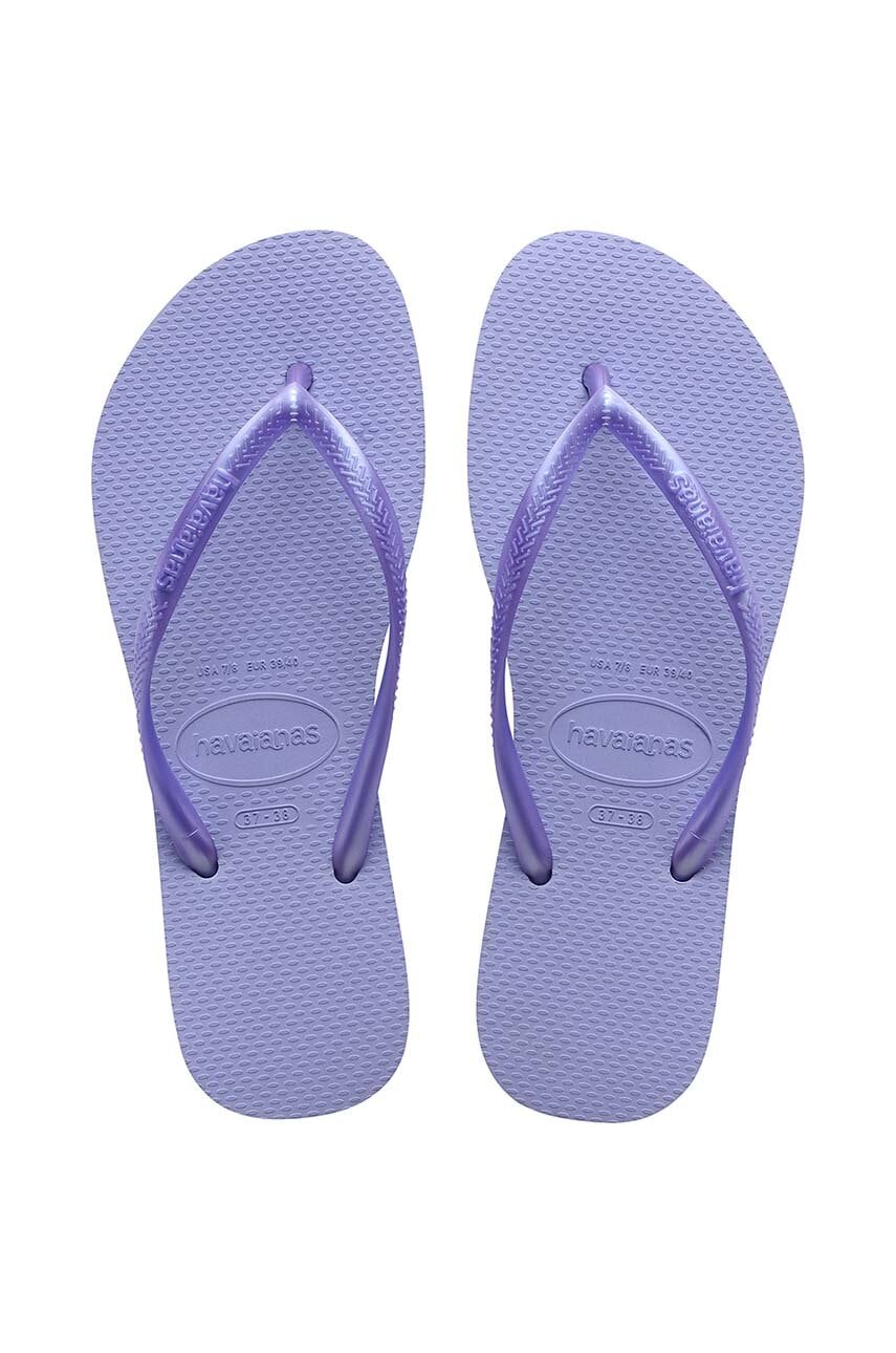 Havaianas slapi SLIM femei, culoarea violet, cu toc plat, 4000030.5020