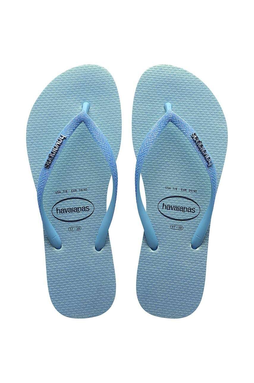 Havaianas slapi SLIM GLITTER IRIDESCENT femei, cu toc plat, 4148922.1056