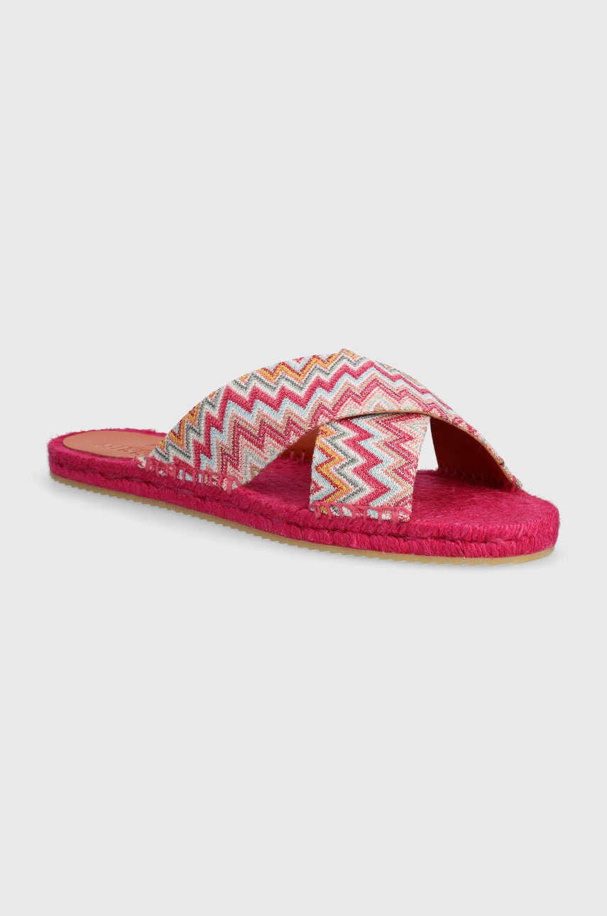 Missoni papuci Harlow femei, culoarea roz, M28_004 Missoni papuci Harlow femei, culoarea roz, M28_004