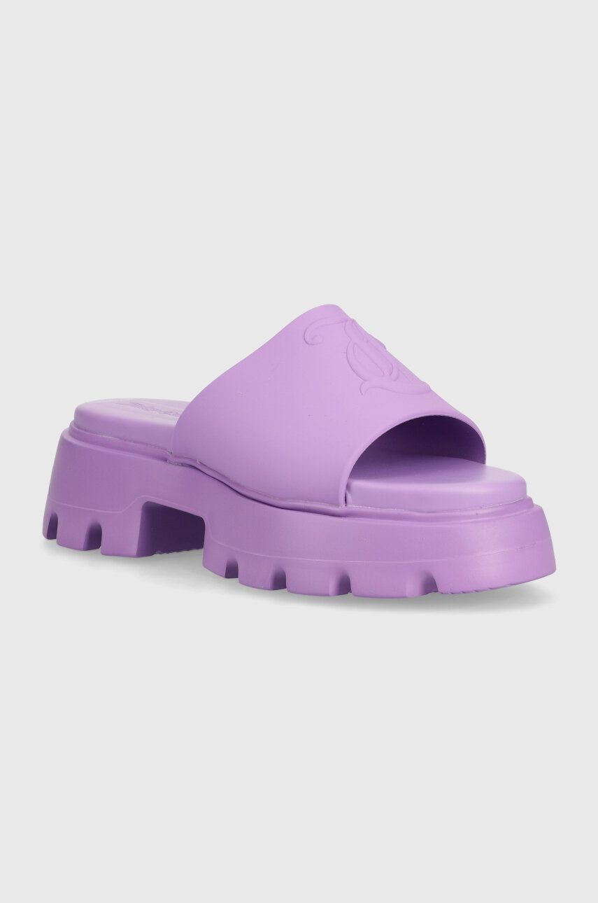 Juicy Couture papuci BABY TRACK femei, culoarea violet, cu platforma, JCFSAN222042