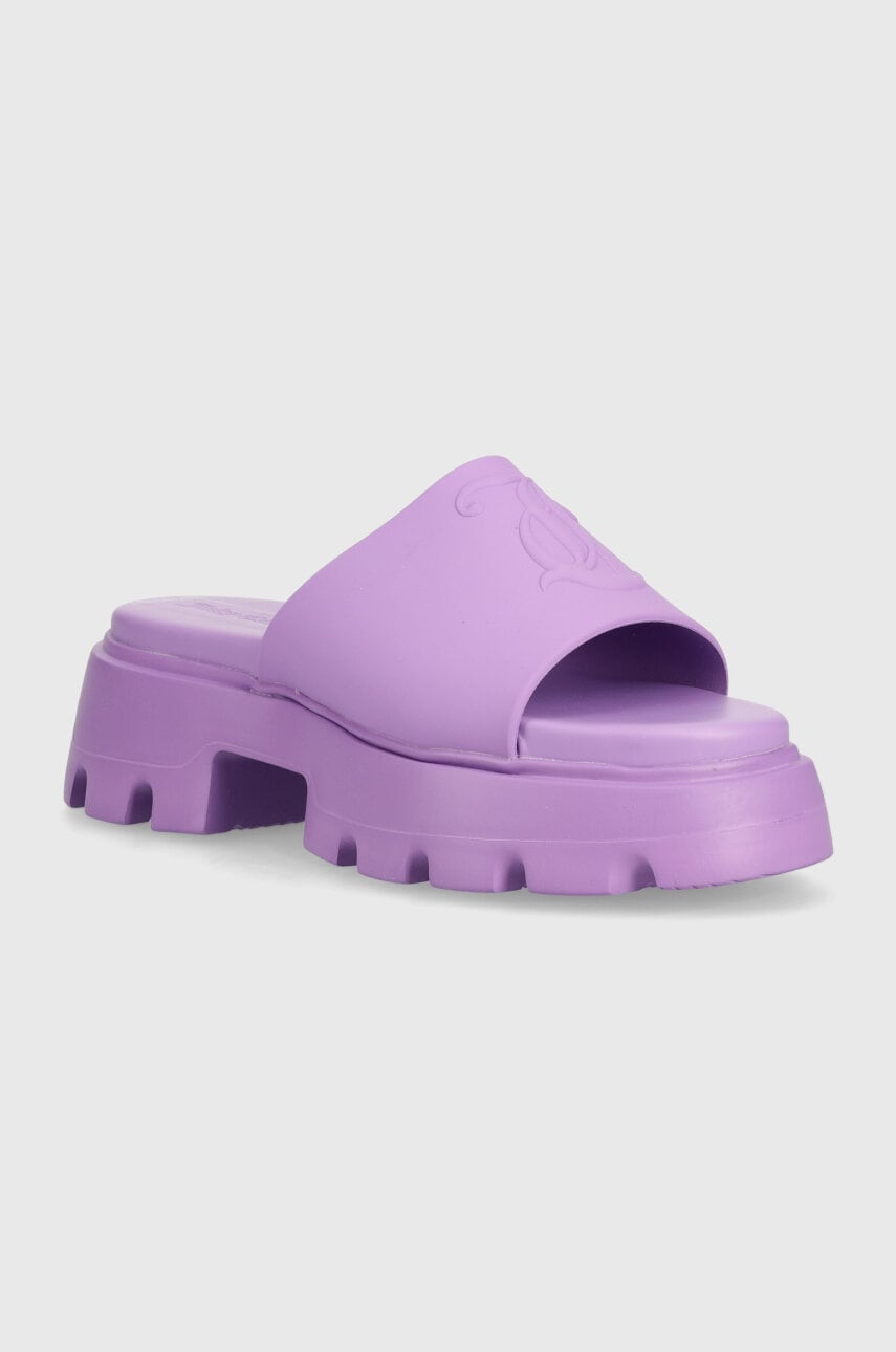 Juicy Couture papuci BABY TRACK femei, culoarea violet, cu platforma, JCFSAN222042 Juicy Couture papuci BABY TRACK femei, culoarea violet, cu platforma, JCFSAN222042