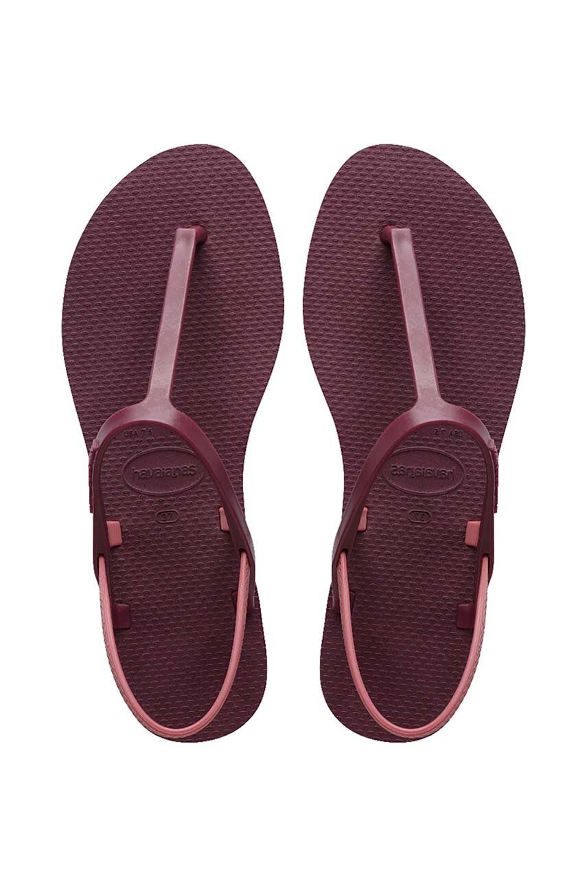 Havaianas sandale YOU PARATY RJ femei, culoarea violet, cu toc plat, 4148985.5143