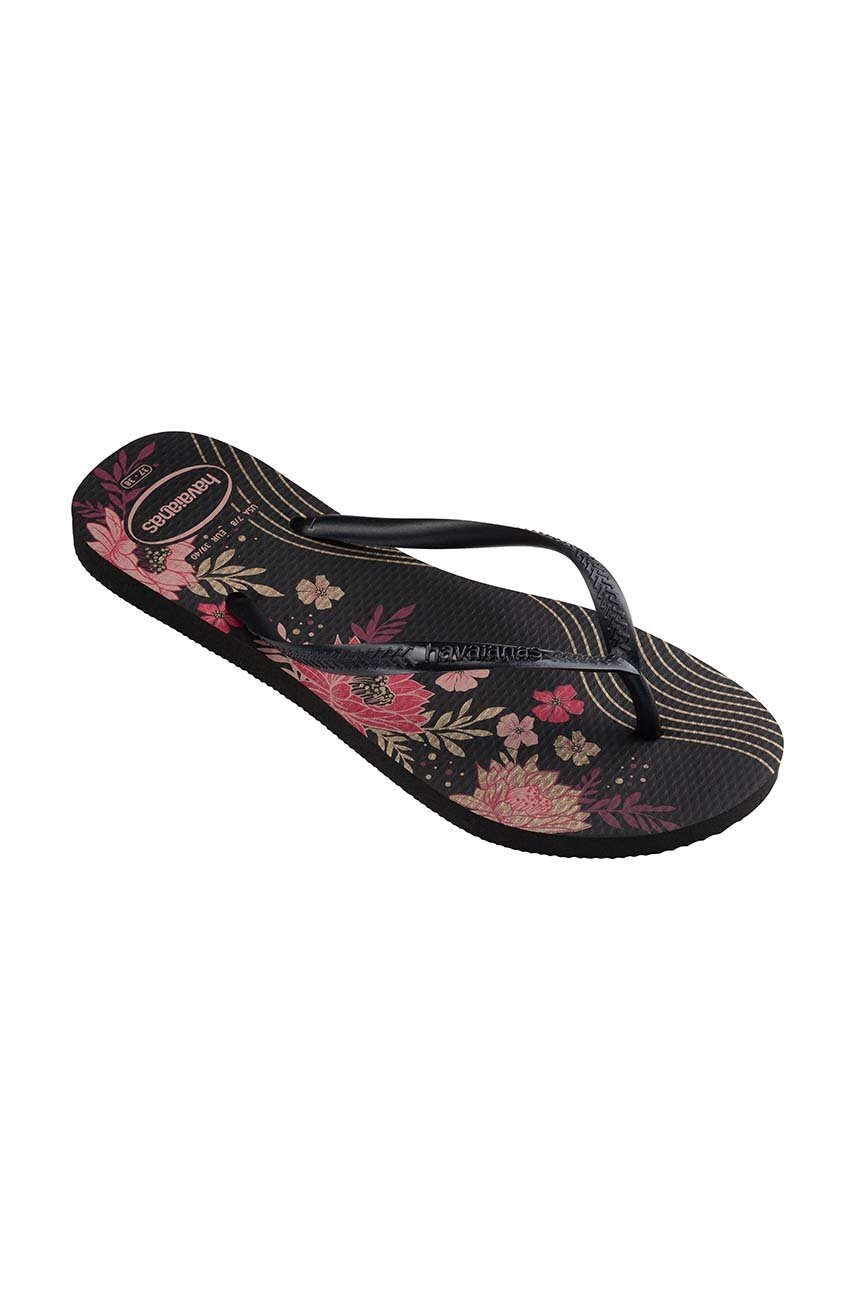 Σαγιονάρες Havaianas SLIM ORGANIC χρώμα: μαύρο, 4132823.7892 φωτογραφία