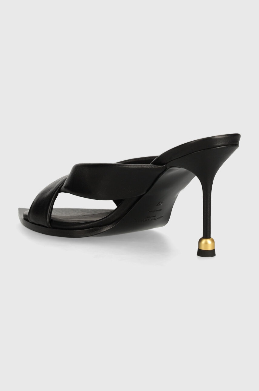 Δερμάτινες παντόφλες Vanda Novak Mila γυναικείες, χρώμα: μαύρο φωτογραφία