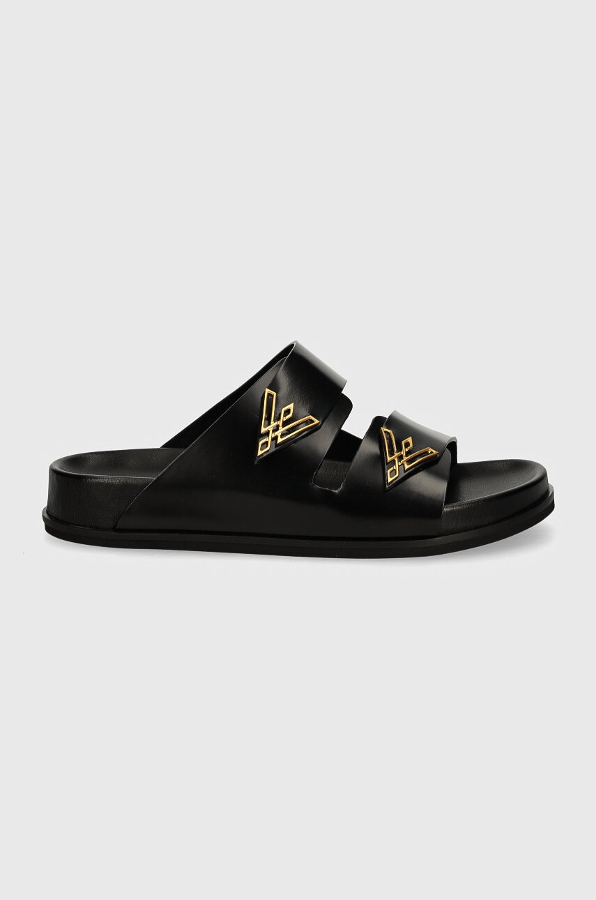 Vanda Novak papuci din piele pentru copii Sandy Kids culoarea negru Vanda Novak papuci din piele pentru copii Sandy Kids culoarea negru