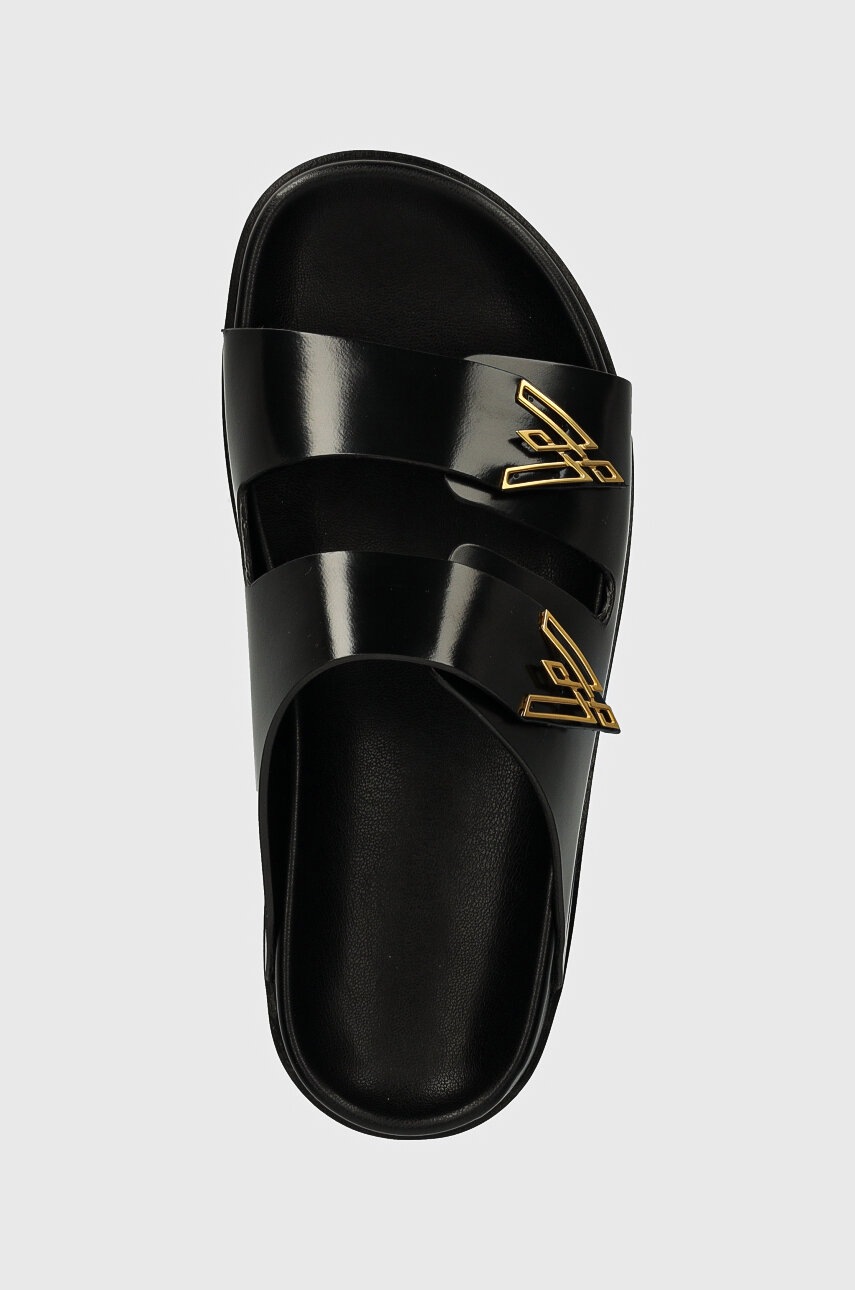 Παιδικές δερμάτινες παντόφλες Vanda Novak Sandy Kids χρώμα: μαύρο φωτογραφία