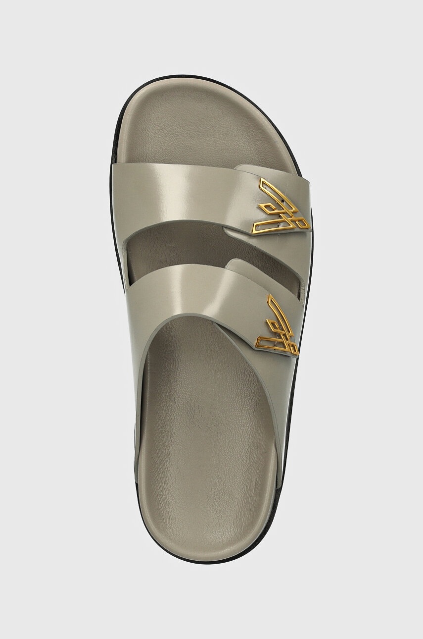 Παιδικές δερμάτινες παντόφλες Vanda Novak Sandy Kids χρώμα: γκρι φωτογραφία