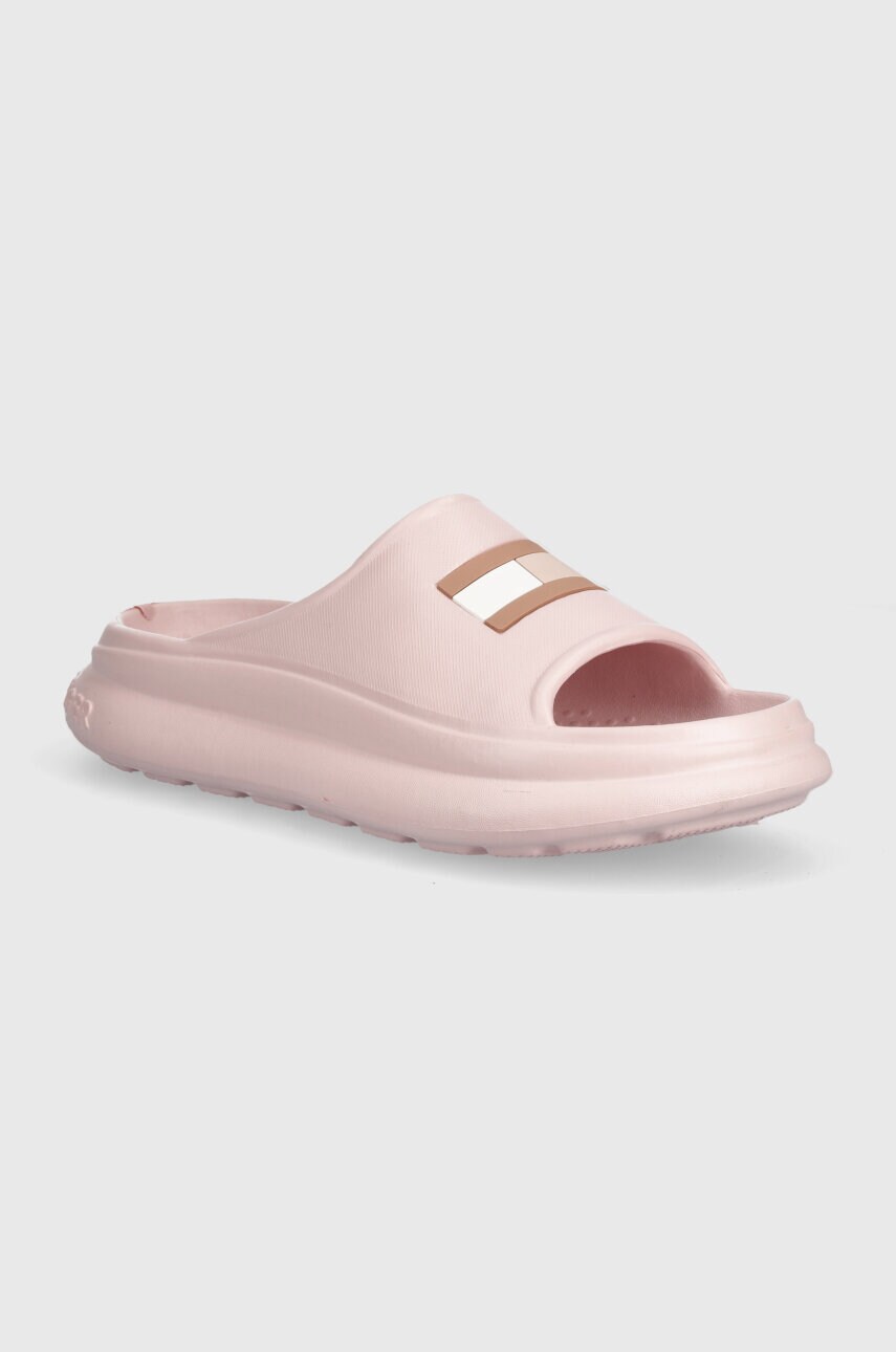 Levně Dětské pantofle Tommy Hilfiger růžová barva