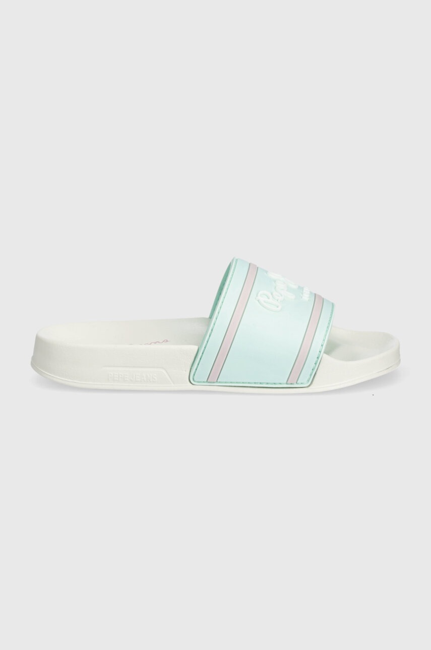 Детские шлепанцы Pepe Jeans SLIDER LOGO G цвет бирюзовый