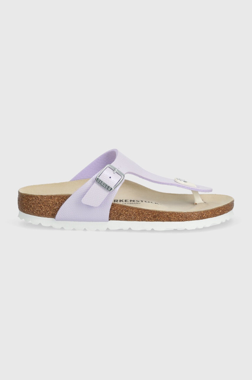 Детские вьетнамки Birkenstock Gizeh K BF Shiny Lizard цвет фиолетовый