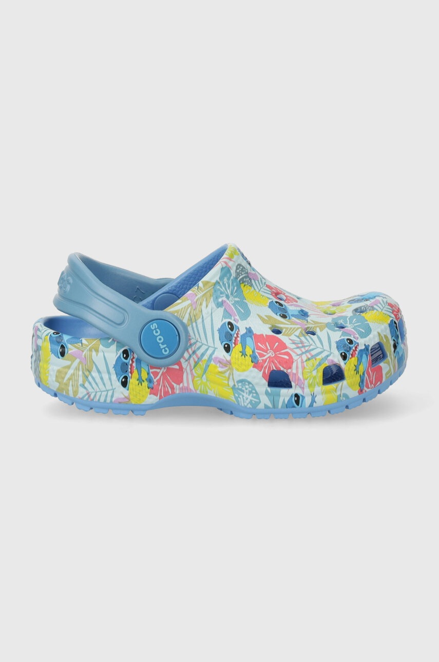 Дитячі шльопанці Crocs STITCH CLASSIC CLOG колір бірюзовий