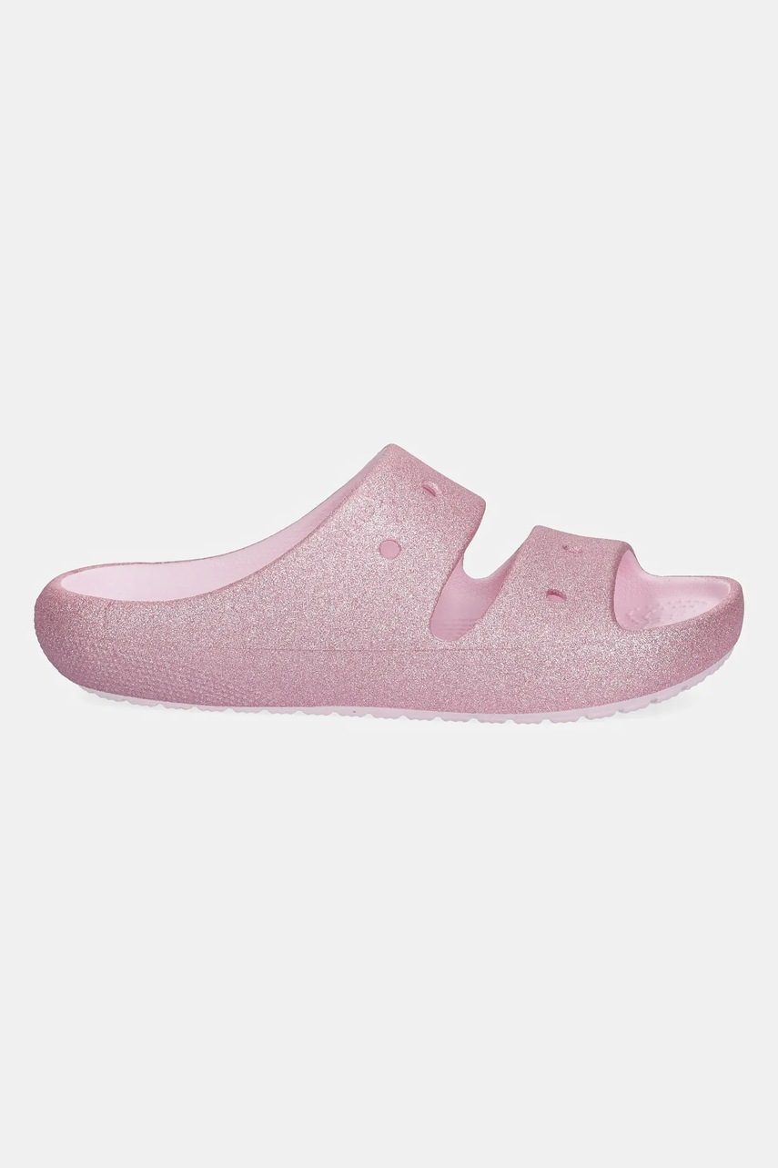 Детские шлепанцы Crocs CLASSIC GLITTER SANDAL V цвет розовый Детские шлепанцы Crocs CLASSIC GLITTER SANDAL V цвет розовый