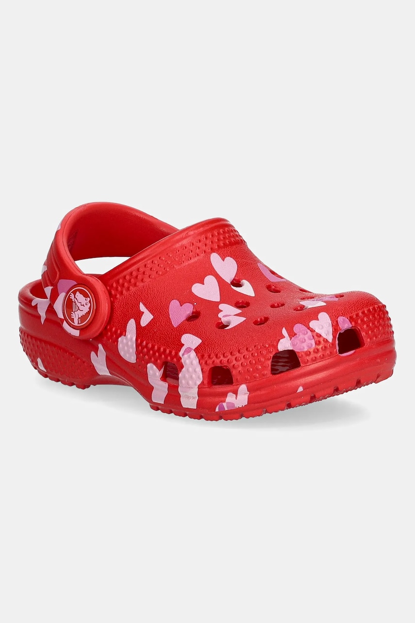 Crocs slapi copii CLASSIC VDAY CLOG culoarea rosu, 209755 Crocs slapi copii CLASSIC VDAY CLOG culoarea rosu, 209755