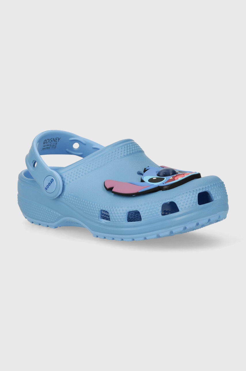 Otroški natikači Crocs STITCH CLASSIC CLOG turkizna barva