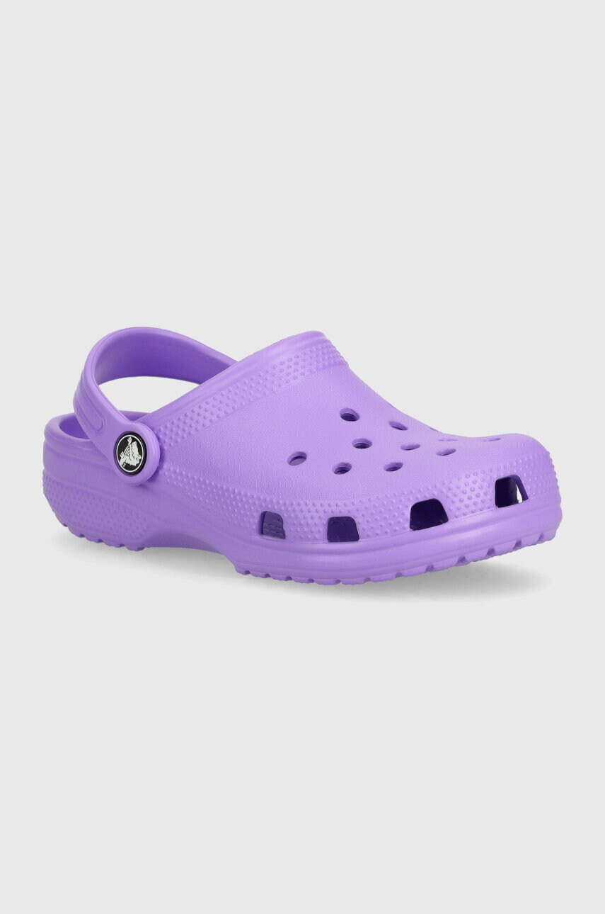 Crocs slapi copii Classic Clog culoarea violet Crocs slapi copii Classic Clog culoarea violet