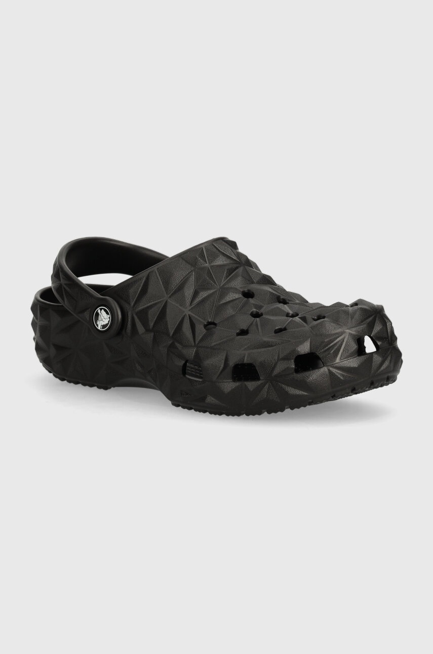 Crocs slapi copii Classic Geometric Clog culoarea negru