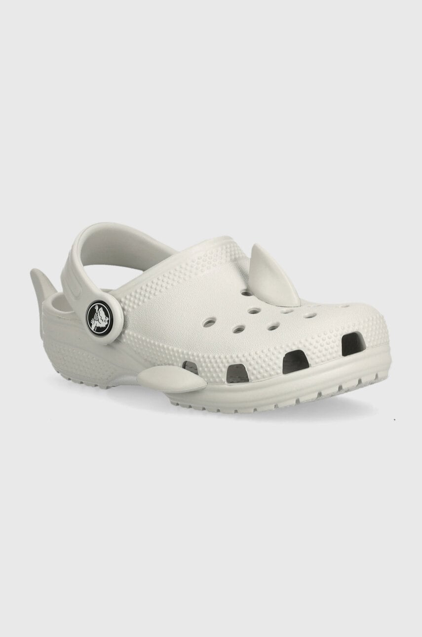 Crocs slapi copii Classic IAM Shark Clog culoarea gri Crocs slapi copii Classic IAM Shark Clog culoarea gri