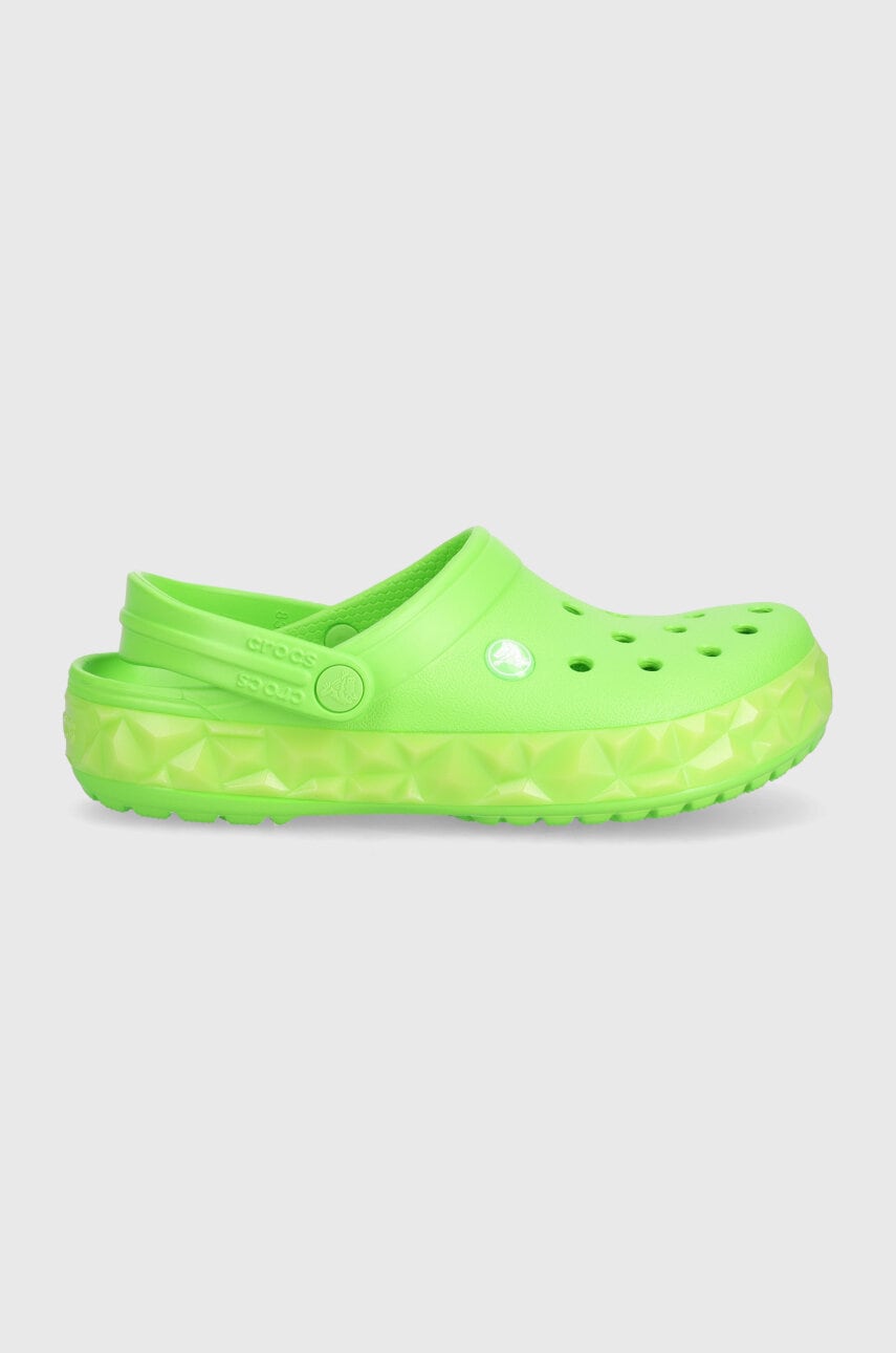 Детские шлепанцы Crocs Geometric Glow Band цвет зелёный Детские шлепанцы Crocs Geometric Glow Band цвет зелёный
