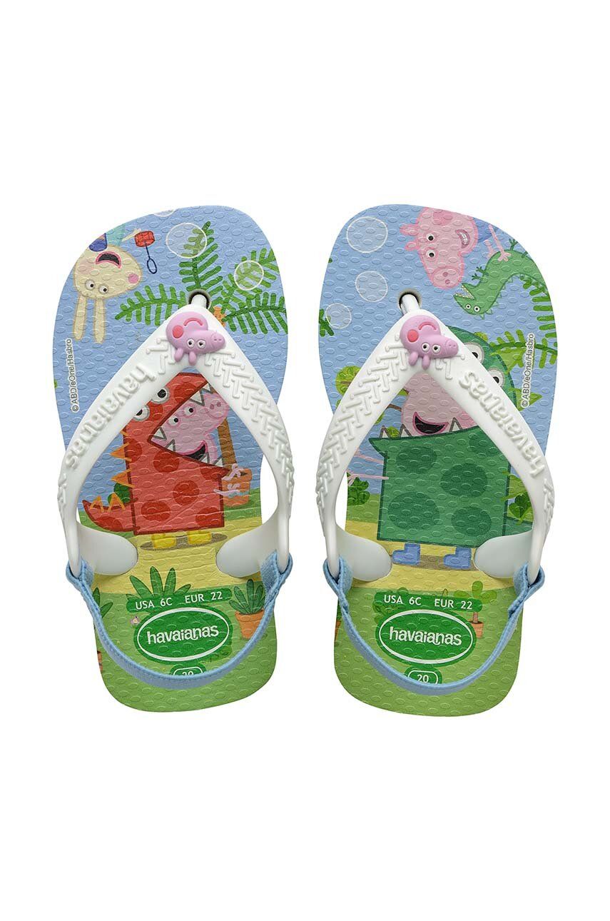 Havaianas slapi copii BABY PEPPA PIGE culoarea alb