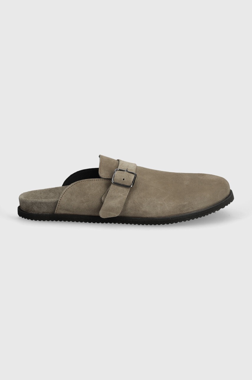 Παντόφλες σουέτ GARMENT PROJECT Blake Clog χρώμα: γκρι, GPF2550 φωτογραφία