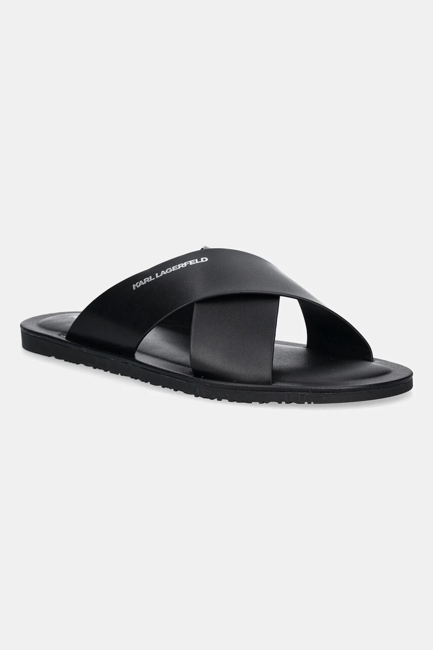 Karl Lagerfeld slapi de piele KASTOR III barbati, culoarea negru, KL70214