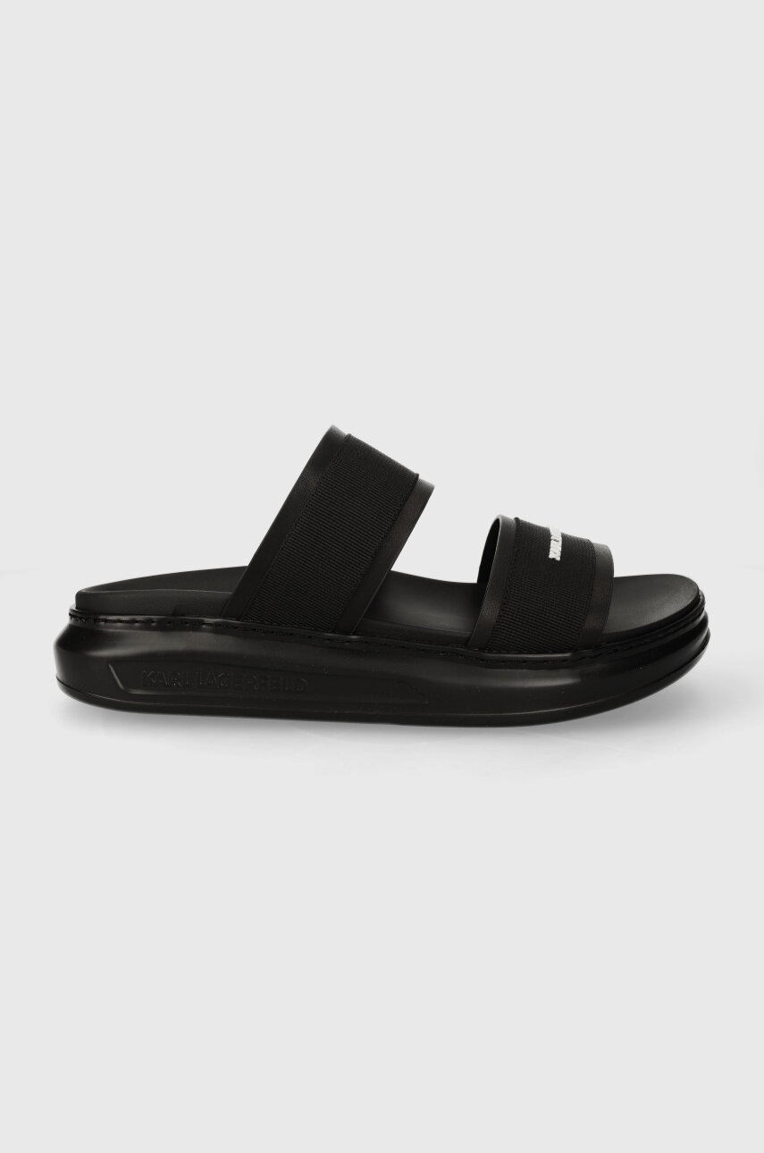 Karl Lagerfeld slapi de piele KAPRI MENS barbati, culoarea negru, KL52509