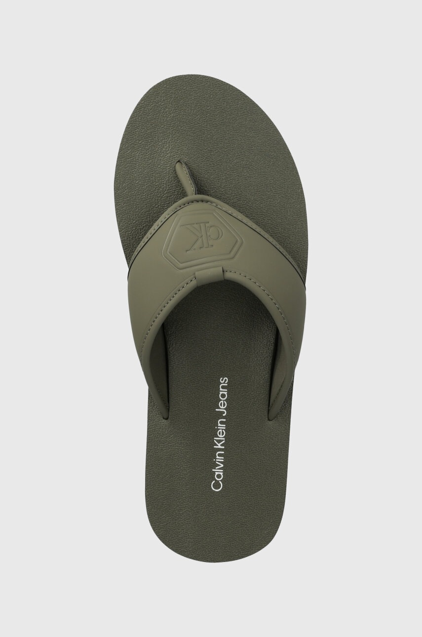 В`єтнамки Calvin Klein Jeans THONG SANDAL SLIPON RP IN BTW чоловічі колір зелений YM0YM00943 