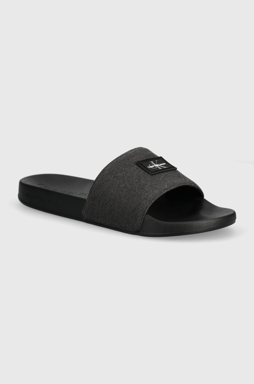 

Чехли Calvin Klein Jeans SLIDE WASHED DIFF в черно YM0YM00949, Черен