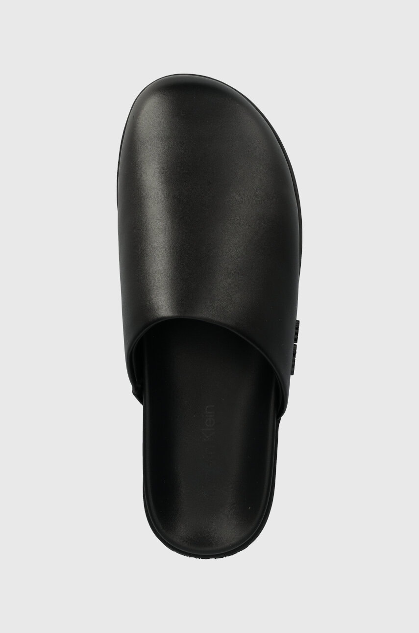 Шкіряні шльопанці Calvin Klein MULE чоловічі колір чорний HM0HM01407 