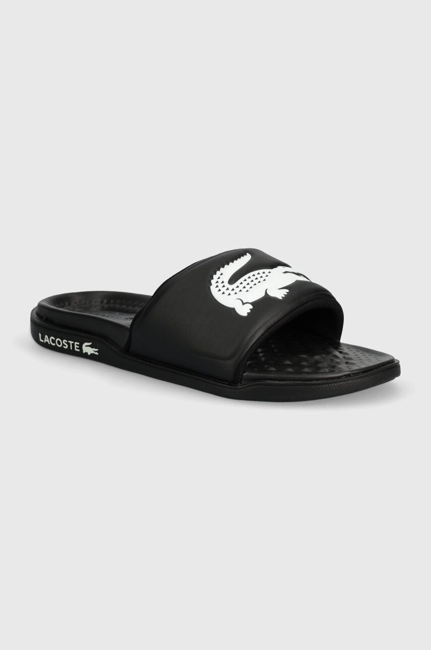 Lacoste papuci Serve Dual Synthetic Logo Strap barbati, culoarea negru, 43CMA0110