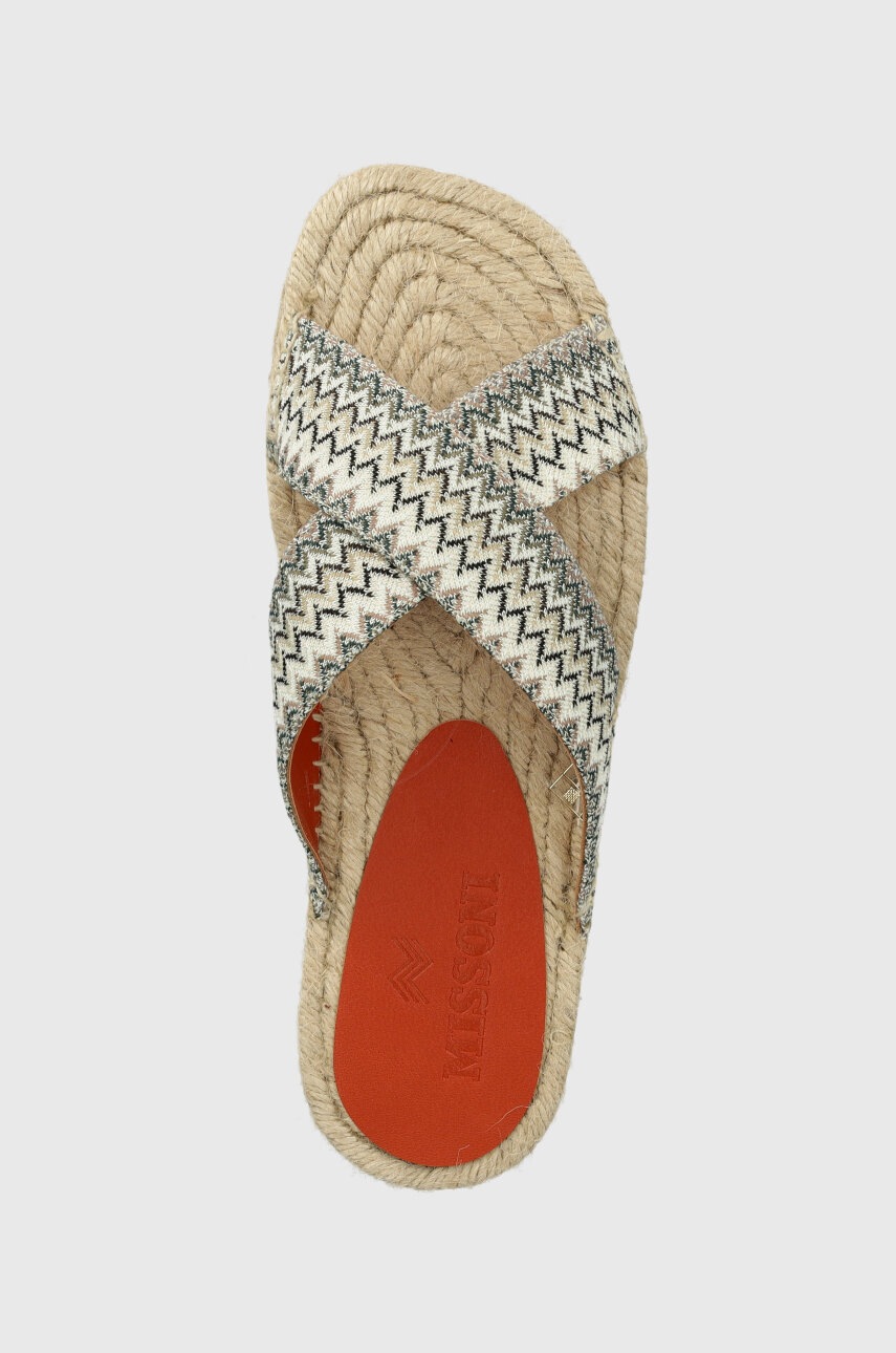 Παντόφλες Missoni Naxos χρώμα: μπεζ, M27_003 φωτογραφία