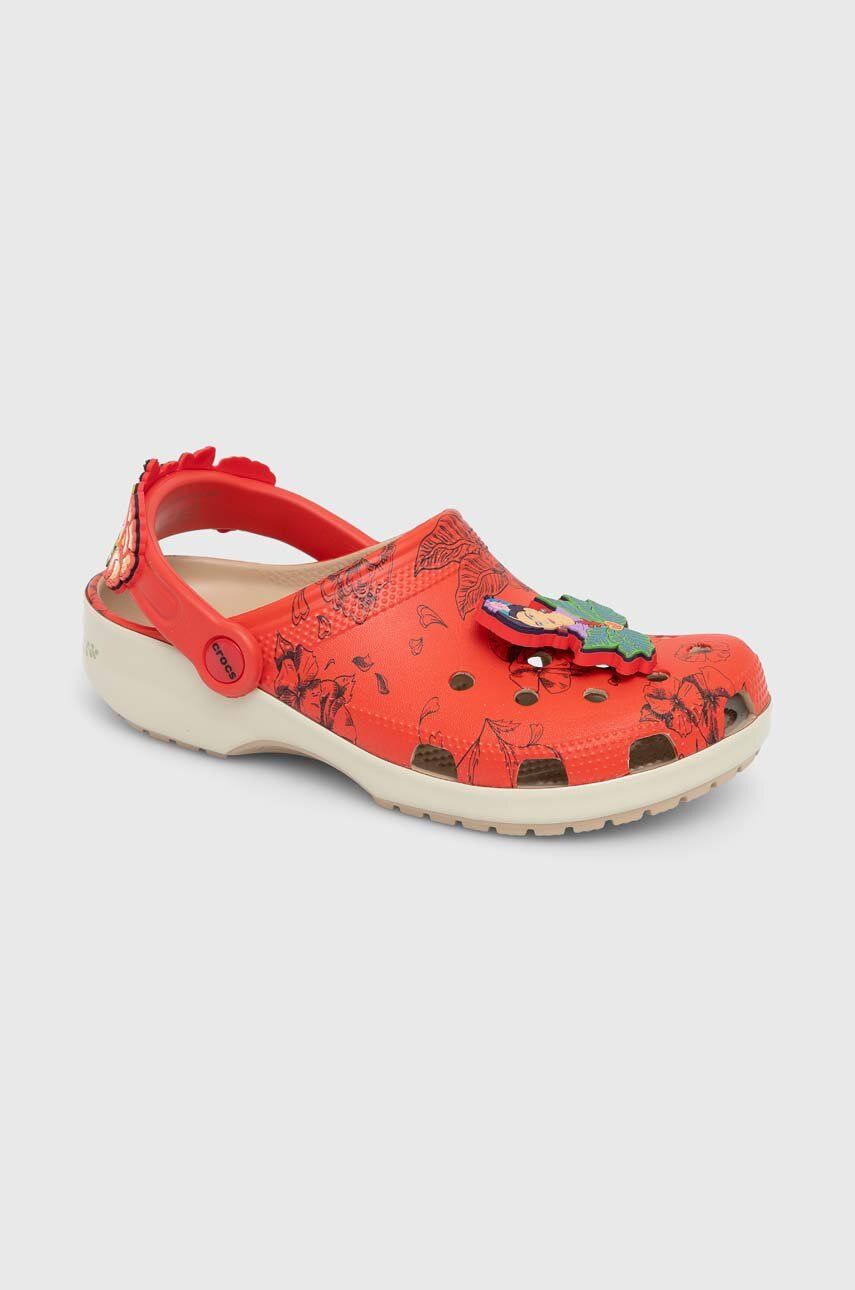 Crocs papuci Frida Kahlo Classic Clog culoarea rosu, 209450