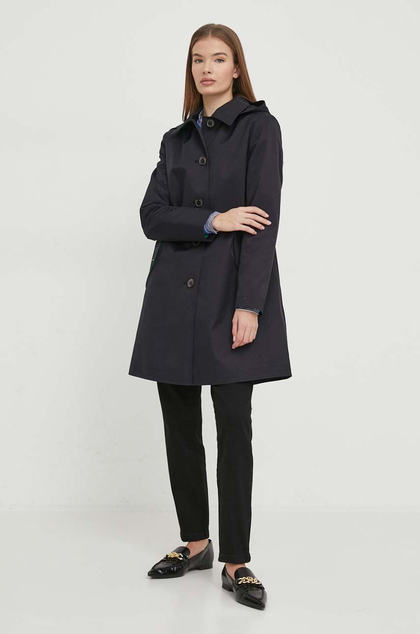 E-shop Kabát Lauren Ralph Lauren dámský, tmavomodrá barva, přechodný