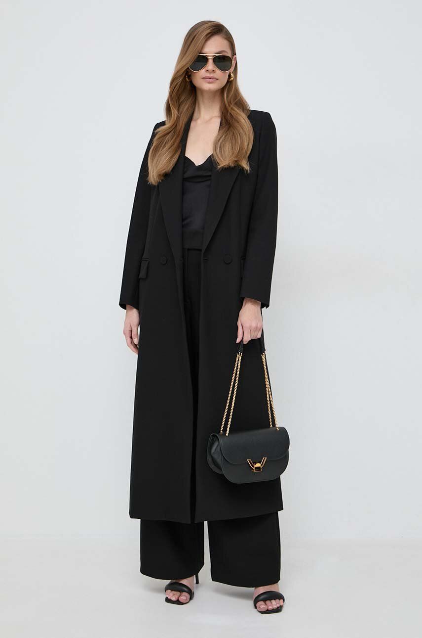 Kabát Ivy Oak dámský, černá barva, přechodný, dvouřadový, IO1123F9049