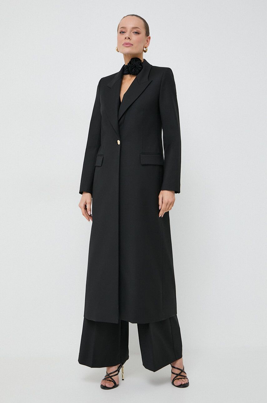Kabát s příměsí vlny Ivy Oak černá barva, přechodný, IO119088